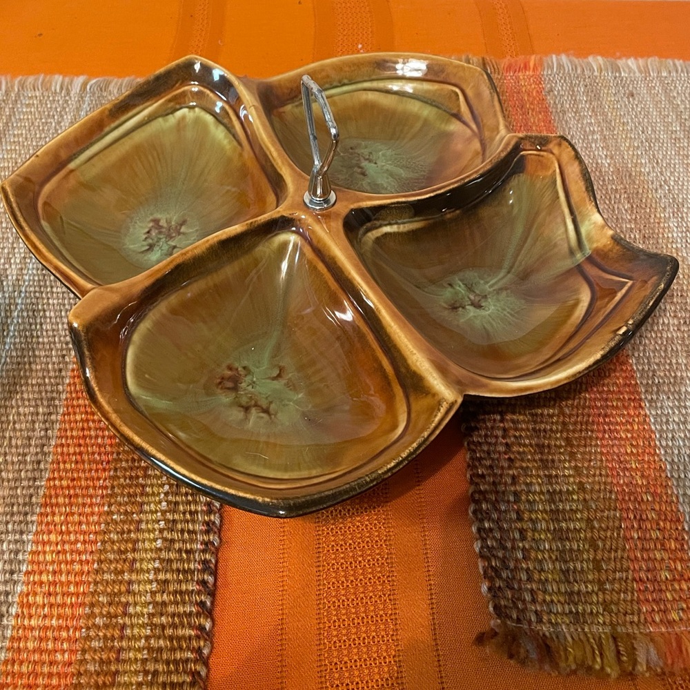 Maurice of California pottery divided serving dish
